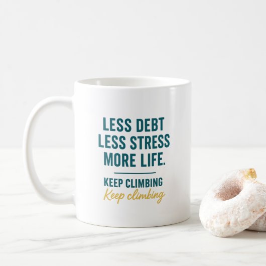 Mug Parcours Financier Lettrage Turquoise Gras Écritur (Avec donut)