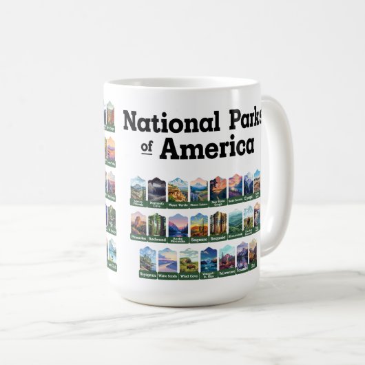 Mug Parcs nationaux des États-Unis d'Amérique USA (Devant droit)
