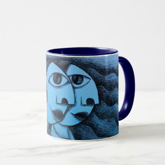 Mug Pareja, hombre y mujer de perfil