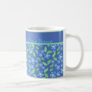 Mug Parenouilles bleues personnalisées Ditsy Motifs fl