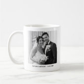 Mug Parents & Couple Minimalist Two Photo Wedding (Gauche)