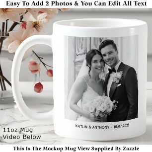 Mug Parents & Couple Minimaliste Deux Photo Mariage