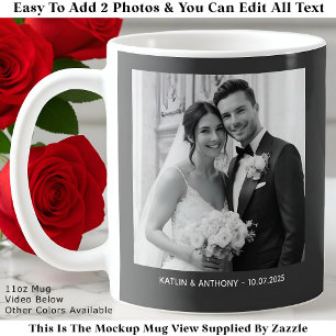 Mug Parents & Couple Photos en noir et blanc