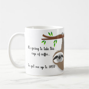 Mug Paresse Brown somnolente accrochant sur une