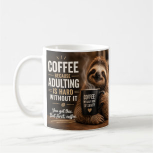 Mug Paresseux avec une vue intéressante vers le café