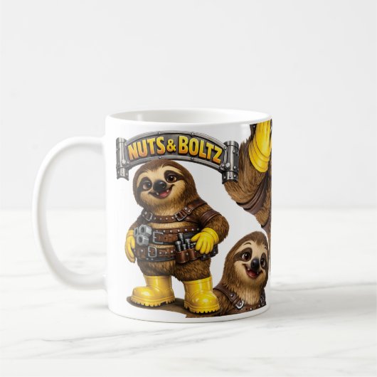 Mug Paresseux des écrous et boulons (Gauche)