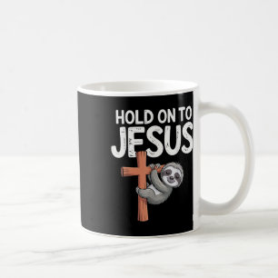 Mug Paresseux suspendu s'accrocher à Jésus Dieu chréti