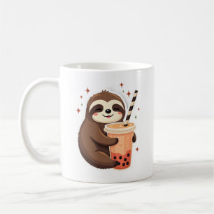 Mug Paresseux Vintage Boba Mignon Rétro Amateur de Thé