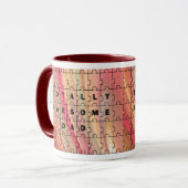 Mug Parfait Papa Puzzle Texte rose/Motif Brown (Devant gauche)