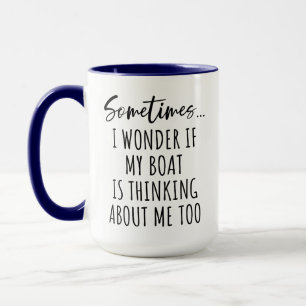 Mug Parfois, JE ME DEMANDE SI MON BATEAU PENSE À MOI