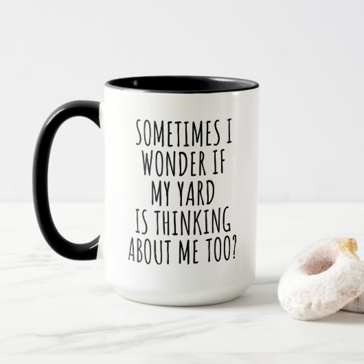 Mug Parfois je me demande si mon jardin pense (Avec donut)