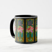 Mug Parfum floral victorien étiquette rose noir frança (Devant gauche)