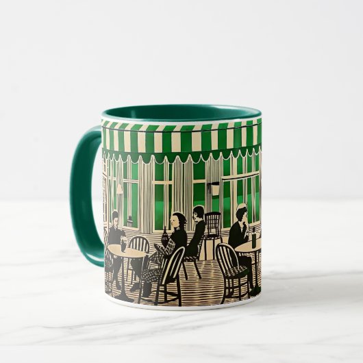 Mug Paris Café cadeau style optique minimal (Devant gauche)