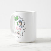 Mug Paris Coquette Tour Eiffel Café Green Bow Frame (Devant gauche)