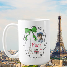 Paris Coquette Tour Eiffel Café Green Bow Frame