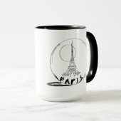Mug paris dans une boule de verre (Devant droit)