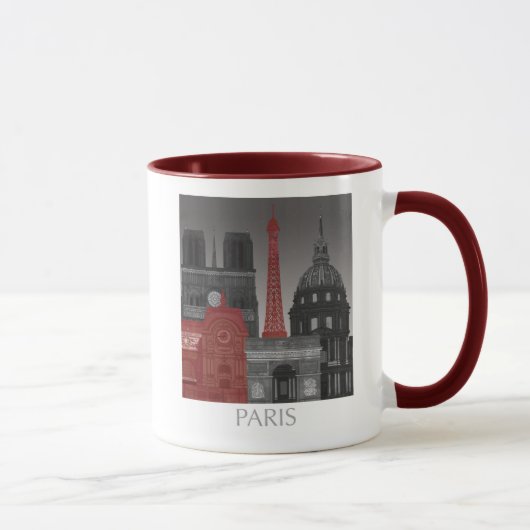 Mug Paris Elevages par nuit - Rouge (Droite)