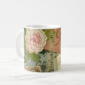 Mug Paris France Art Antique Collage Eiffel Français (Devant gauche)