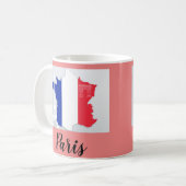 Mug Paris France Drapeau Carte Tour Eiffel (Devant gauche)