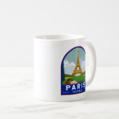 Mug Paris France Retro Travel Art Vintage (Devant droit)