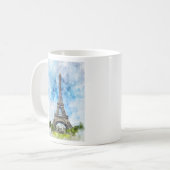 Mug Paris France Tour Eiffel Aquarelle (Devant gauche)