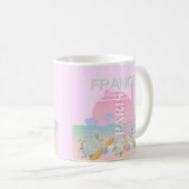 Mug Paris, France, Travel Art, Preppy, Pastel, Rose (Devant droit)