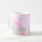 Mug Paris, France, Travel Art, Preppy, Pastel, Rose (Devant gauche)