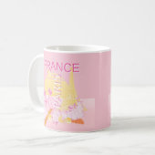 Mug Paris, France, Travel Art, Preppy, Rose (Devant gauche)