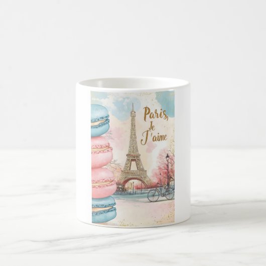 Mug Paris, Je T'aime - Tour Eiffel avec Macarons (Centre)