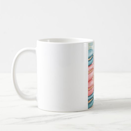 Mug Paris, Je T'aime - Tour Eiffel avec Macarons (Gauche)