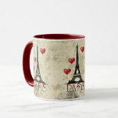 Mug Paris, la Tour Eiffel et le Parchemin du Coeur Rou (Devant gauche)