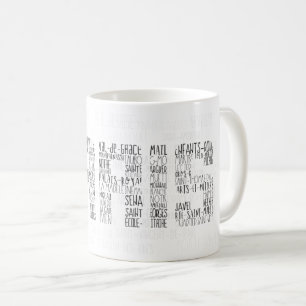 Mug Paris Quartiers Typographique Word Art