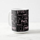 Mug Paris rose et noir (Devant gauche)