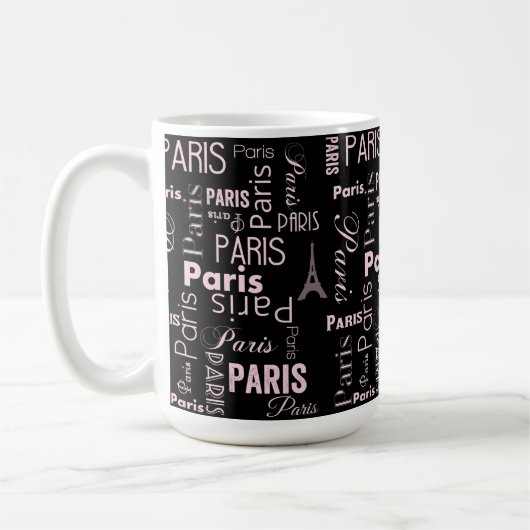 Mug Paris rose et noir (Gauche)
