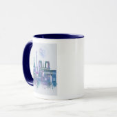 Mug Paris Skyline - Aquarelle bleu (Devant gauche)