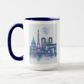 Mug Paris Skyline - Aquarelle bleu (Gauche)