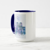 Mug Paris Skyline - Aquarelle bleu (Devant gauche)