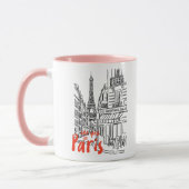Mug Paris Street Sketch Art (Gauche)