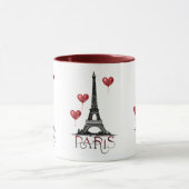 Mug Paris, Tour Eiffel et Ballons du Coeur Rouge (Centre)