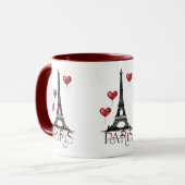 Mug Paris, Tour Eiffel et Ballons du Coeur Rouge (Devant gauche)