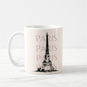 Mug Paris Travel Art, Travel Art, Pastel, Minimaliste