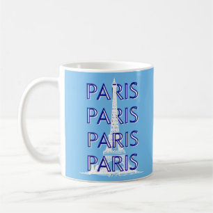 Mug Paris Travel Art, Travel Art, Preppy Art, Bleu