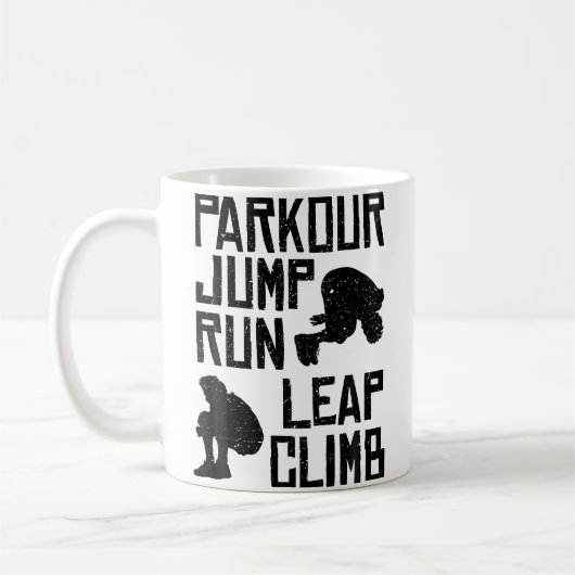 Mug Parkour Shirt - Jump Run Leap Climb (Gauche)