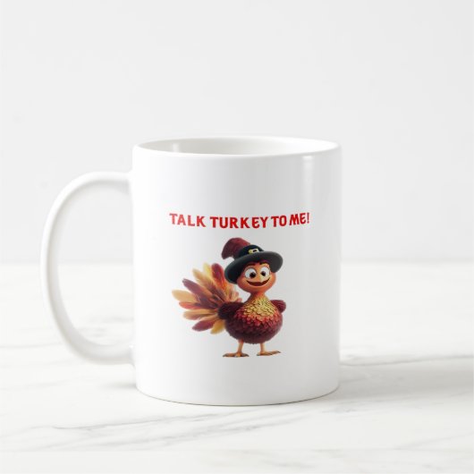 Mug Parle dinde à moi drôle de conception de Thanksgiv (Gauche)
