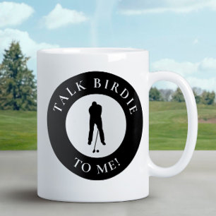 Mug Parle-moi d'oiseau Silhouette de golfeur drôle Noi