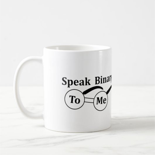 Mug 'Parle-moi en binaire' 33cl Enthousiaste d'inf (Gauche)