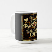 Mug Parler à mon chat – Humour de relation féline Amou (Devant gauche)