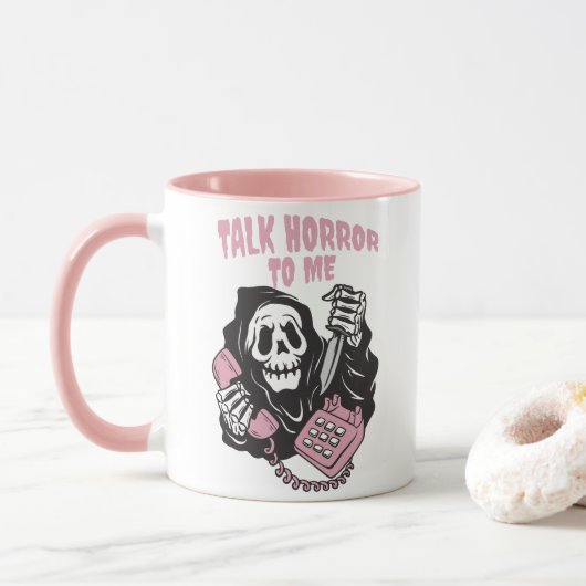 MUG PARLER HORREUR À MOI GRIM REAPER TÉLÉPHONE (Avec donut)