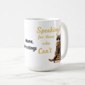 Mug Parler pour ceux qui ne peuvent pas Chouette Chat (Devant droit)