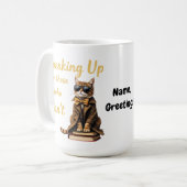Mug Parler pour ceux qui ne peuvent pas Chouette Chat (Devant gauche)